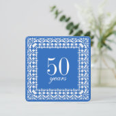 50e anniversaire Elegant Invitations de la fête Bl (Debout devant)