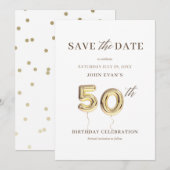 50e anniversaire Enregistrer la carte de date (Devant / Derrière)