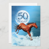 50e anniversaire Esprit cheval invitation de fête (Devant / Derrière)