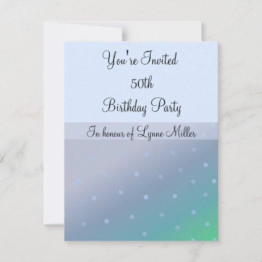 50e anniversaire Faire-part en bleu (Devant)