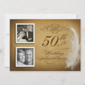 50e anniversaire Fancy Feather 2 Invitations photo (Devant)