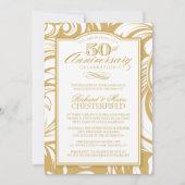 50e anniversaire Fancy Golden Invitation (Devant)
