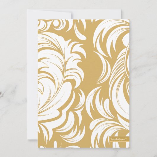 50e anniversaire Fancy Golden Invitation (Dos)