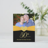 50e anniversaire - Faux Pocket Photo Invitations (Debout devant)