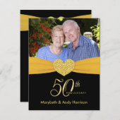 50e anniversaire - Faux Pocket Photo Invitations (Devant / Derrière)