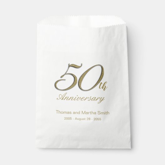 50e anniversaire Favor Sacs à gâteaux personnalisé (Devant)
