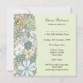 50e anniversaire fête Blue Green Blooms Invitation (Dos)