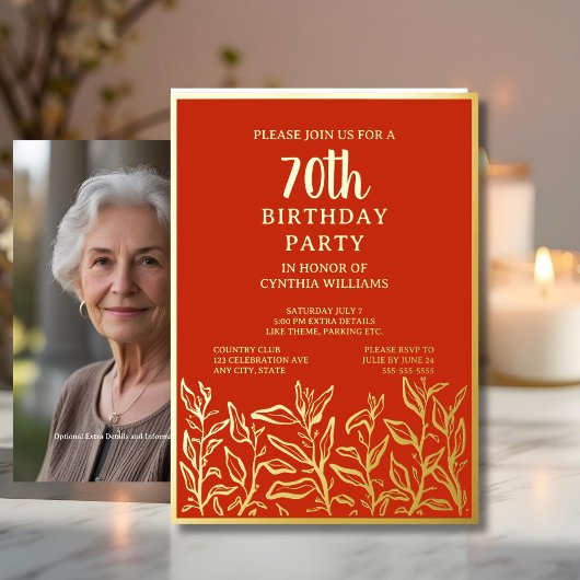 50e anniversaire fête Fête Foil Invitation