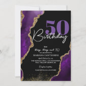 50e anniversaire fête Invitation Agate 50e anniver (Devant)