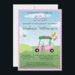50e Anniversaire Fête Lady Golfer Thème Invitation<br><div class="desc">Cette invitation festive et colorée 50e anniversaire de fête (qui peut facilement être changée pour accueillir n'importe quel âge) a un thème de golf et il est parfait pour ce Golf Gal dans votre vie. Beaucoup à personnaliser pour rendre approprié pour votre propre événement. (REMARQUE : il est facile de...</div>