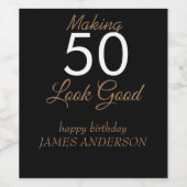 50e anniversaire fête mariage étiquette vin (Étiquettes simples)