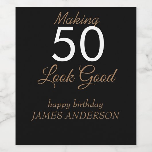50e anniversaire fête mariage étiquette vin (Étiquettes simples)