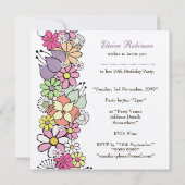 50e anniversaire fête Printemps fleuron Invitation (Dos)