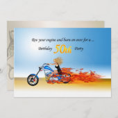 50e anniversaire Flaming moto party invitation (Devant / Derrière)