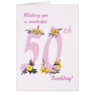 50e anniversaire Fleur numéros décorés