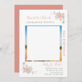 50e anniversaire Floral Photo Invitation (Devant / Derrière)