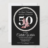 50e anniversaire Gold Black Invitation (Devant)