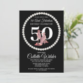 50e anniversaire Gold Black Invitation (Debout devant)