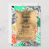 50e anniversaire Gold et Invitations tropicales mo (Devant)
