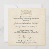 50e anniversaire Gold Floral Heart Invitation (Dos)