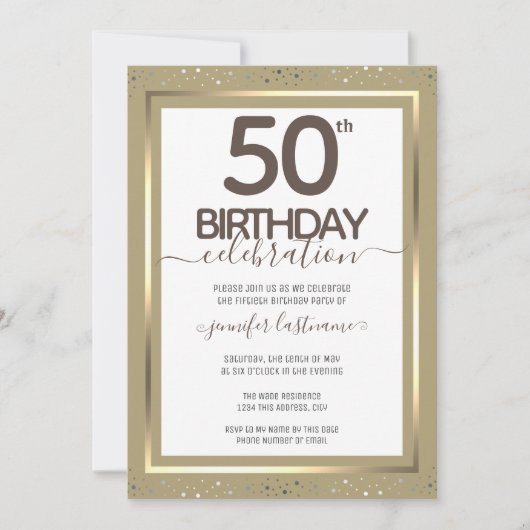 50e anniversaire Gold Formal Invitation (Devant)