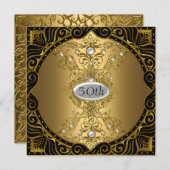 50e anniversaire Gold Party Invitation (Devant / Derrière)