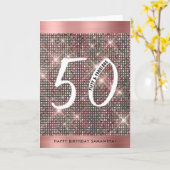 50e anniversaire heureux Carte Chic branchée (Fleur jaune)