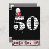 50e anniversaire Invitation (Devant / Derrière)