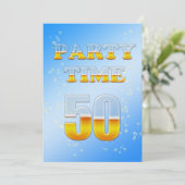 50e anniversaire invitation à la fête avec bière (Debout devant)