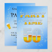 50e anniversaire invitation à la fête avec bière (Devant / Derrière)