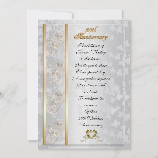 50e anniversaire invitation à la fête des parents (Devant)