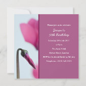 50e anniversaire Invitation de fleurs roses (Dos)