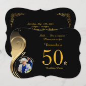 50e, Anniversaire Invitation Femme N'importe quel (Devant / Derrière)