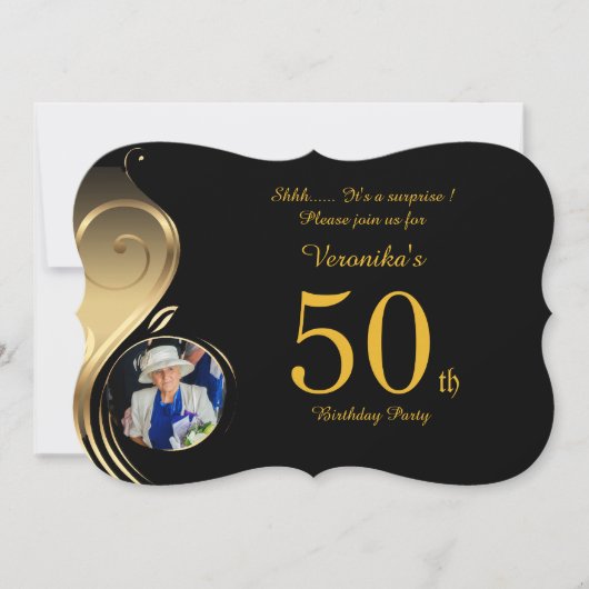 50e, Anniversaire Invitation Femme N'importe quel (Devant)