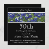 50e anniversaire Invitation florale du Texas Blueb (Devant / Derrière)