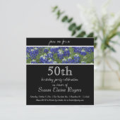 50e anniversaire Invitation florale du Texas Blueb (Debout devant)