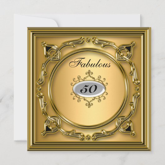 50e anniversaire Invitation Gold Cinquantième (Devant)