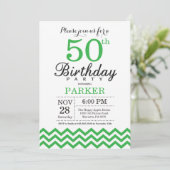 50e anniversaire Invitation Green Chevron (Debout devant)