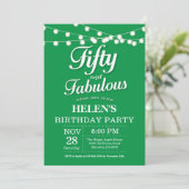 50e anniversaire Invitation Green Fabulous (Debout devant)