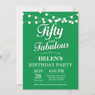 50e anniversaire Invitation Green Fabulous