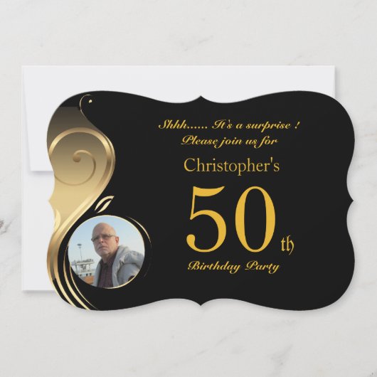50e, Anniversaire Invitation Homme N'importe quel  (Devant)