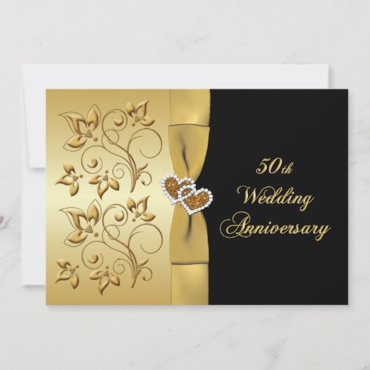 50e anniversaire Invitation Joined Hearts 3 (Devant)