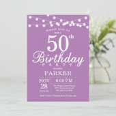 50e anniversaire Invitation Lavande violette (Debout devant)