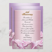 50e anniversaire invitation lavender roses (Devant / Derrière)