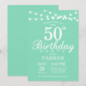 50e anniversaire Invitation Mint Green (Devant / Derrière)
