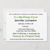 50e anniversaire Invitation Modèle Green (Dos)