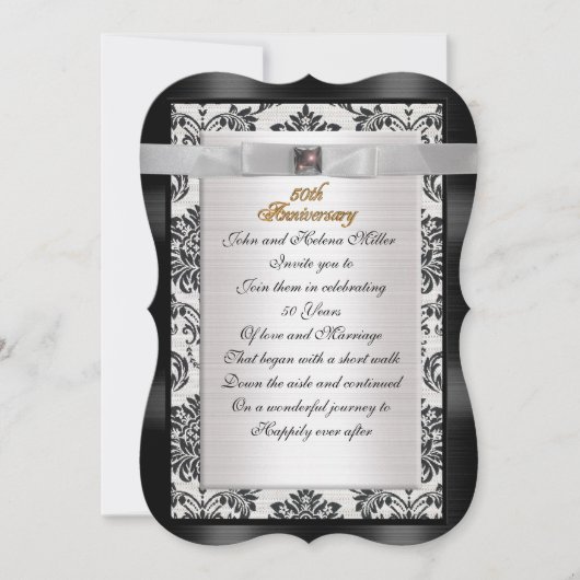 50e anniversaire invitation nouvelle forme! (Devant)