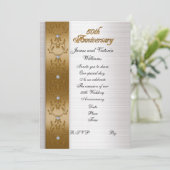 50e anniversaire invitation or élégant (Debout devant)