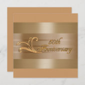 50e anniversaire invitation or rouge (Devant / Derrière)