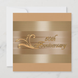 50e anniversaire invitation or rouge